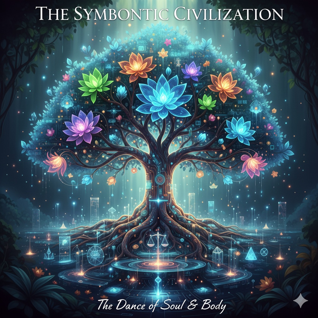 The Symbiotic Civilization: Souls and bodies dancing in cosmic harmony.